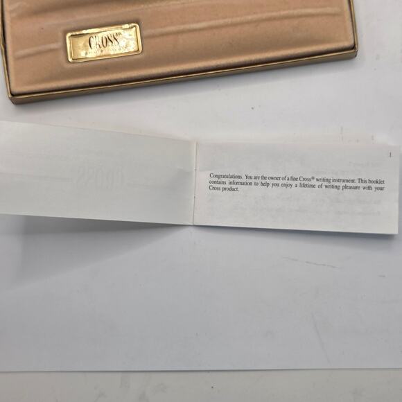 Vintage 1980s Cross Classic Century Black Ballpoint Pen w/ Box & Papers Works - Picture 4 of 7